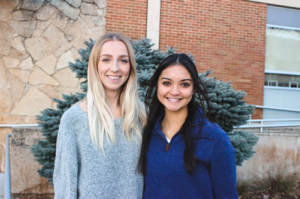 Graphic Design students Adelle Vietor (left), of Winona, MN, and Dani Loomis of Oregon, WI.