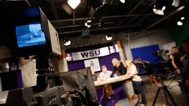 Students create a WSU broadcast.